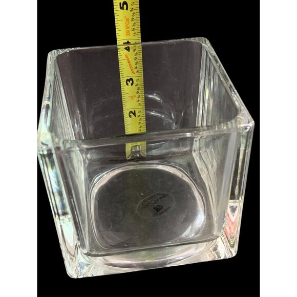 Home & Garden Clear Square Glass Vase Candle Holder 4" Cube - Picture 8 of 8